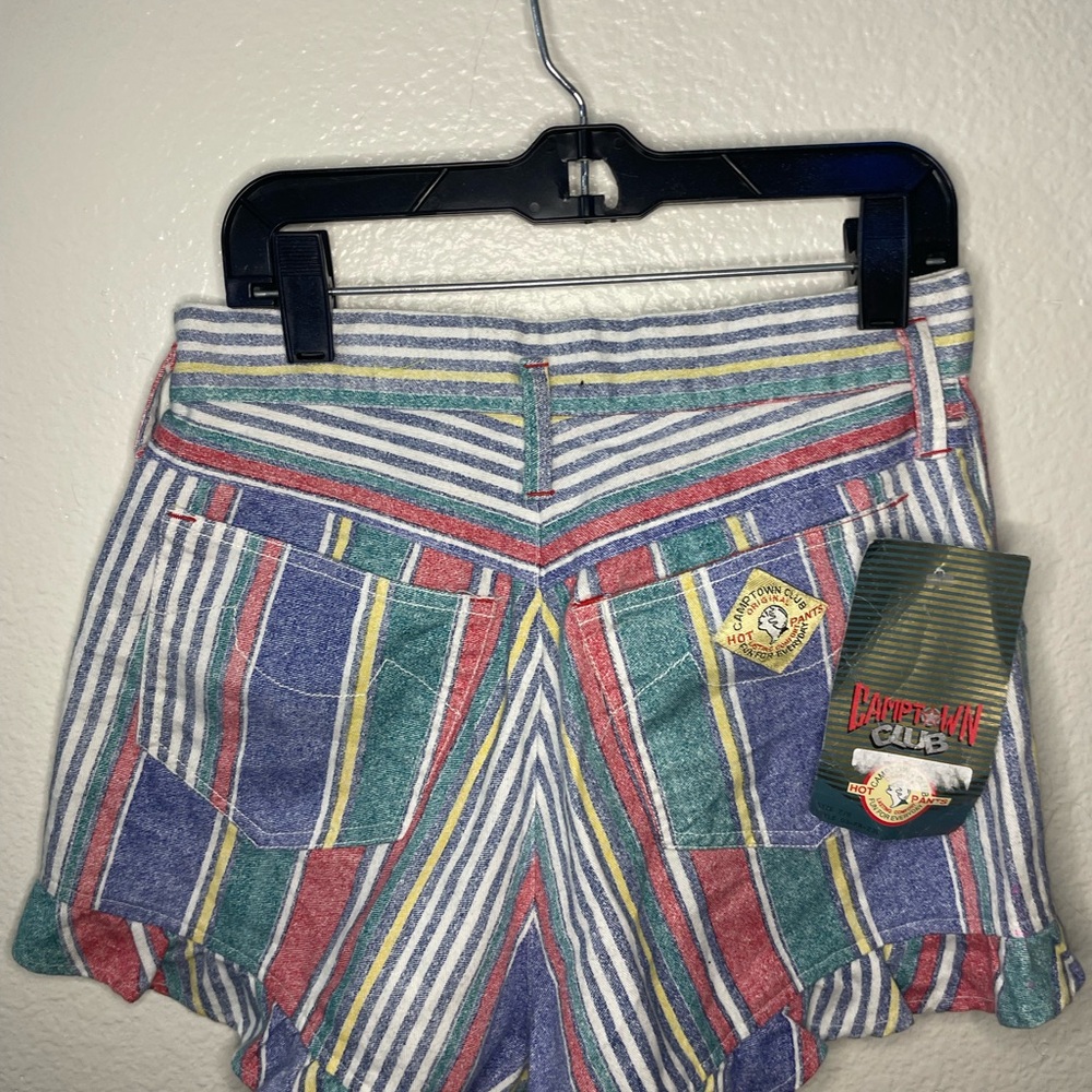 Vibrant High Waist Red and Blue Summer Shorts